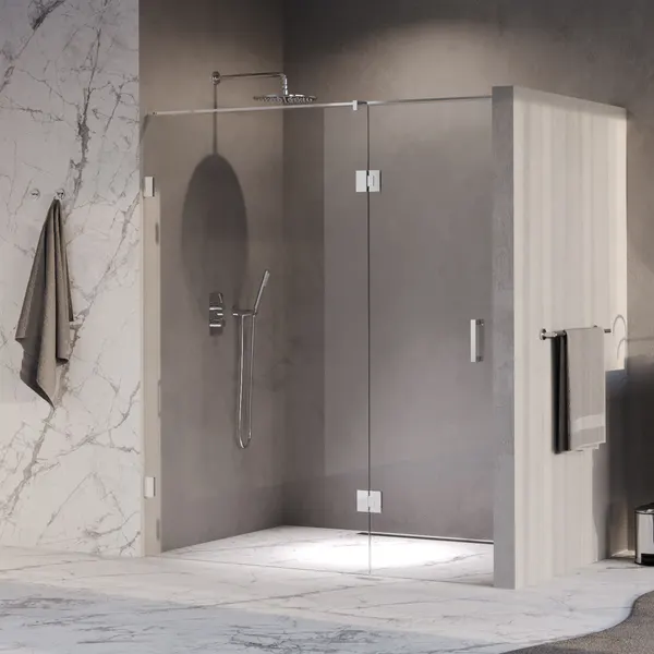 BRAUER Void nisdeur 2-delig helder glas 180x200 omkeerbaar met draaideur 70 aan glas incl. glascoating