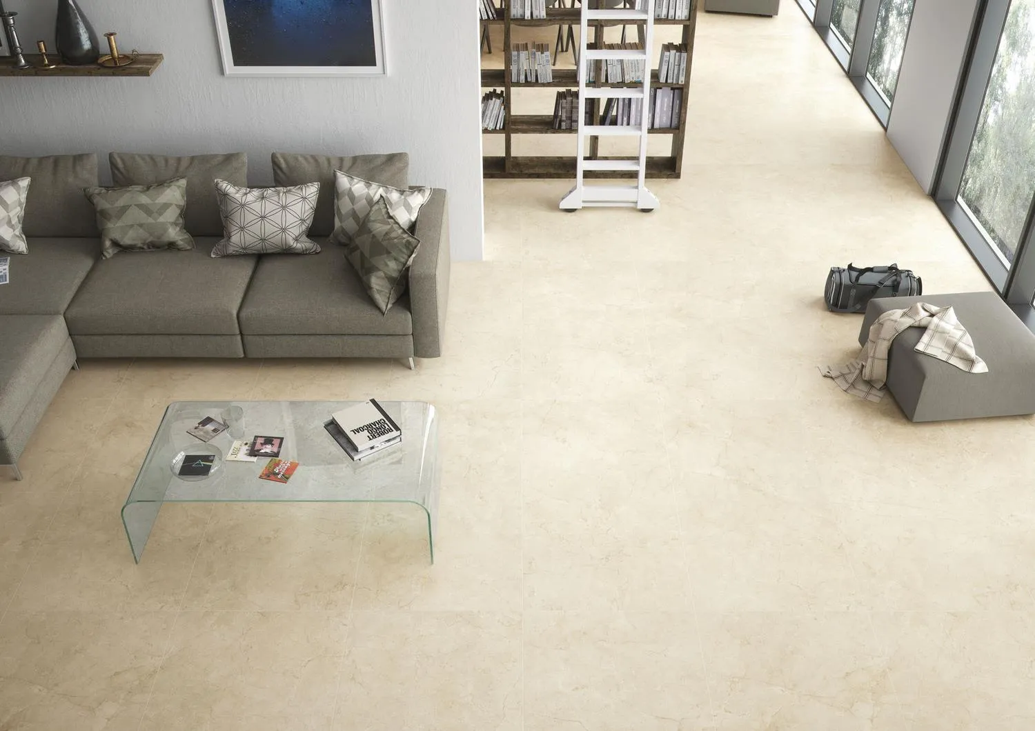 Crema Marfil mat 60x60 rett, foto 2 van 2