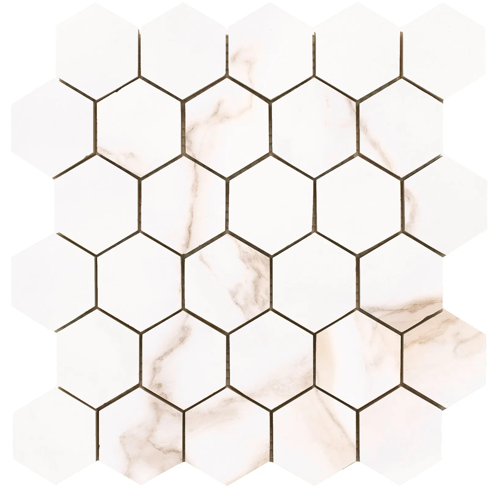 Diamond Gold hexagon mozaiek gepolijst op net van 26x27