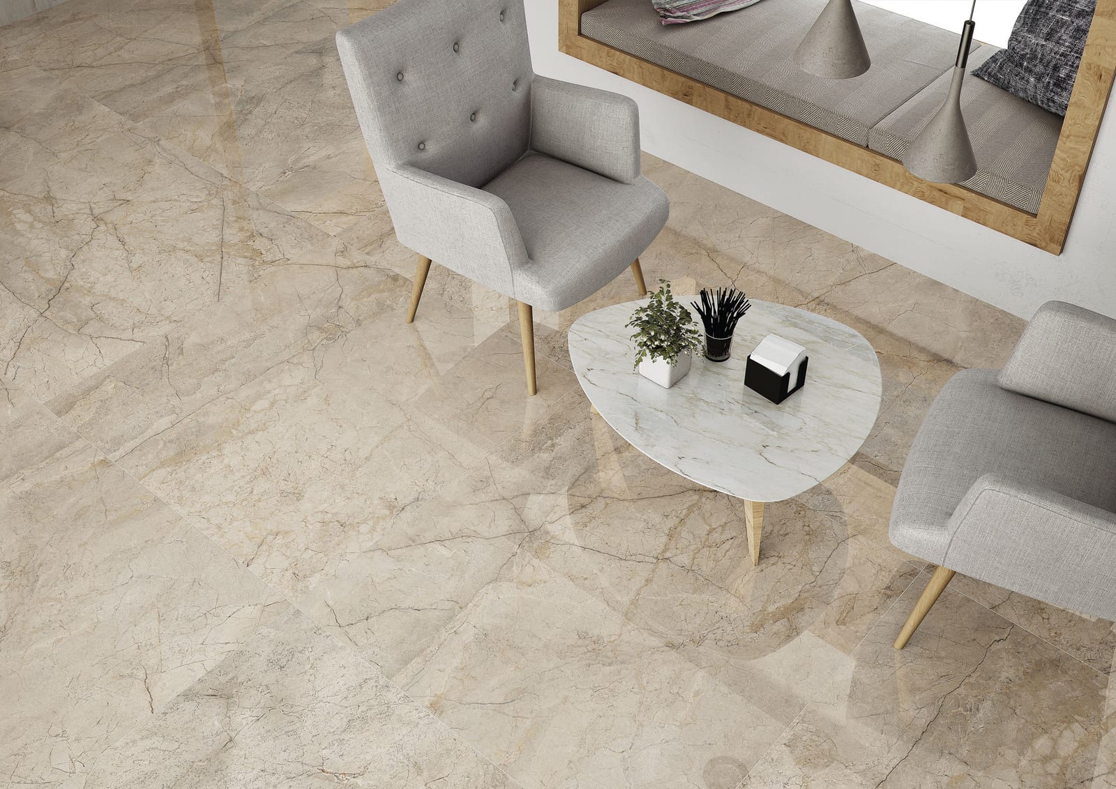 Egeo Cream Pulido 120x120 rett, foto 2 van 2