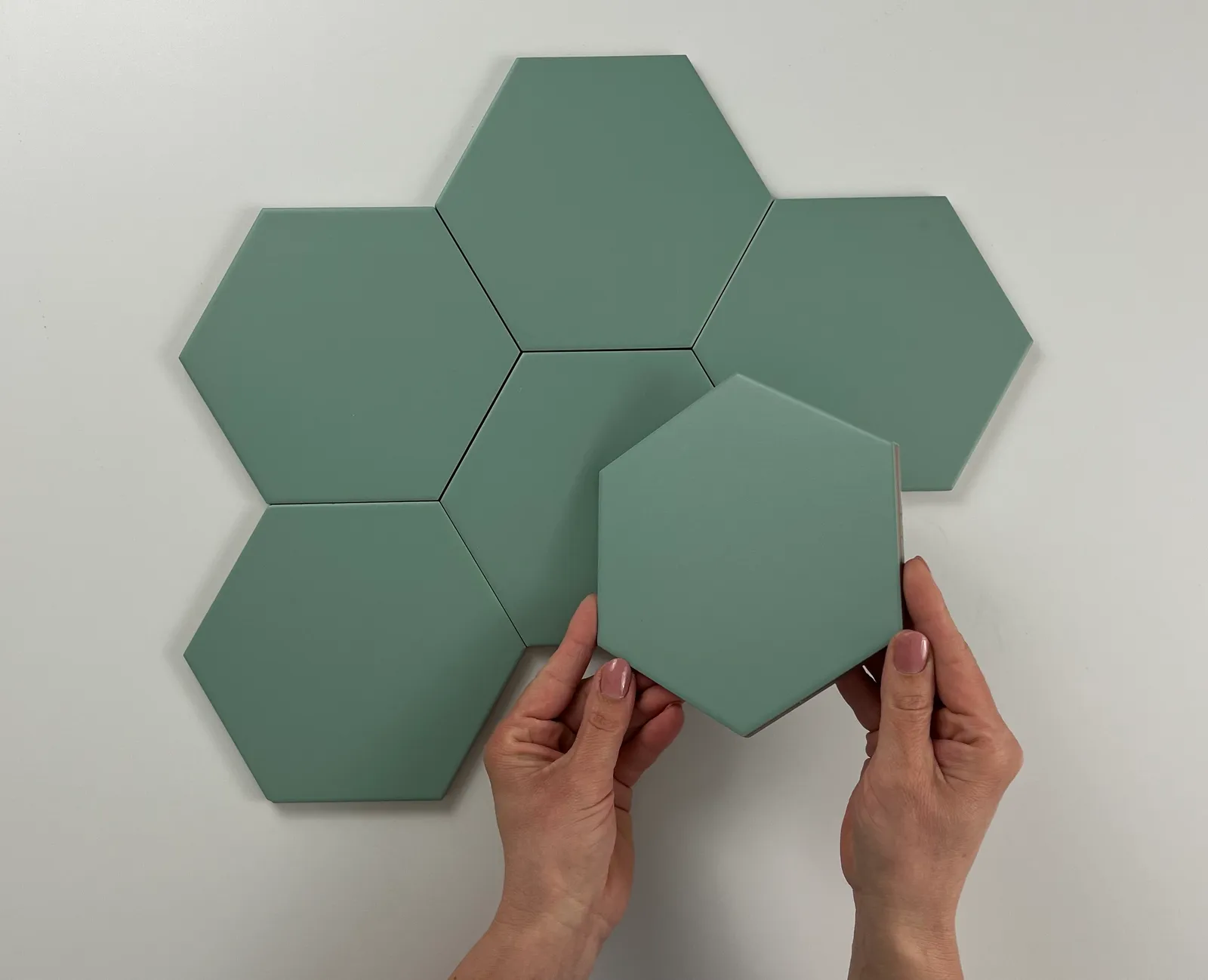 Hexagon Timeless Jade mat 15x17, foto 2 van 2