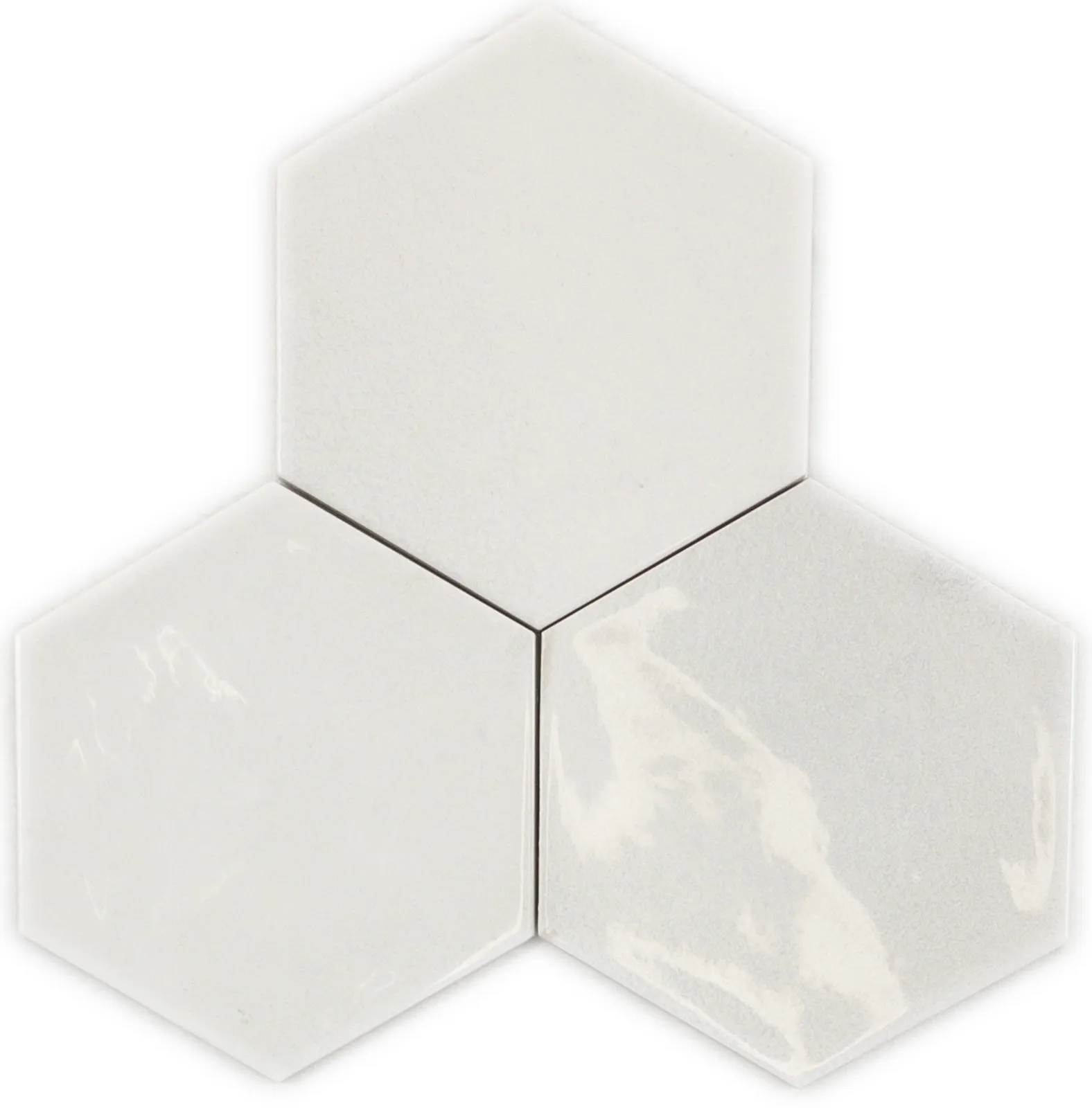 Hexagon Moon White glans 16x18, foto 2 van 2
