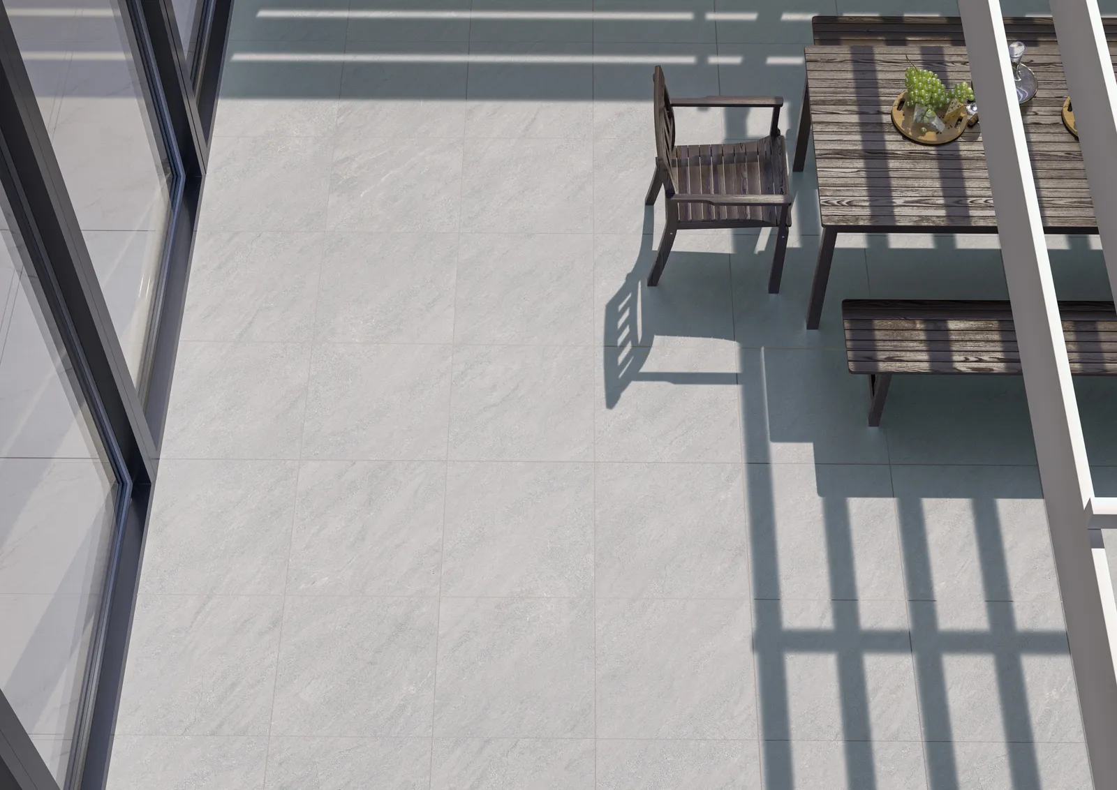 Terrastegel Kliff Pearl 60x60 rett 20mm, foto 2 van 2