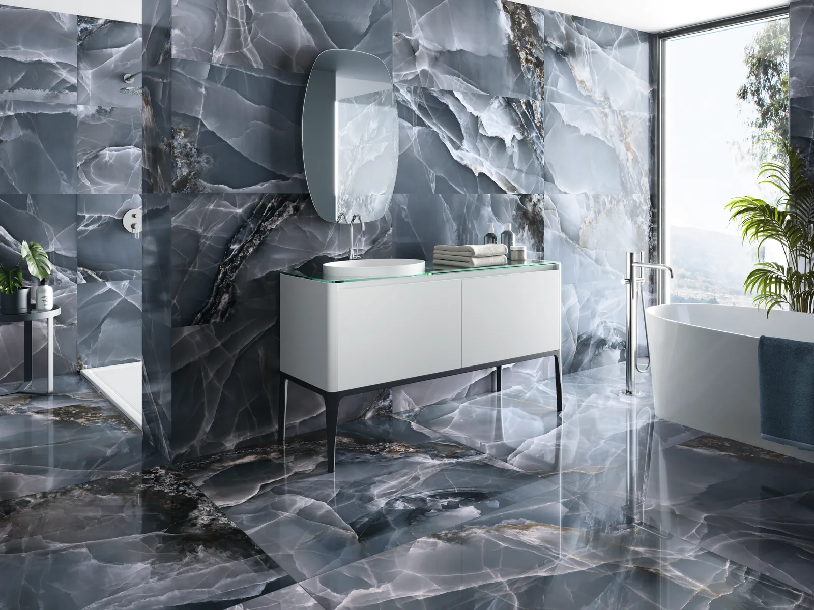 Onyx Bleu polished 120x120 rett, foto 2 van 2