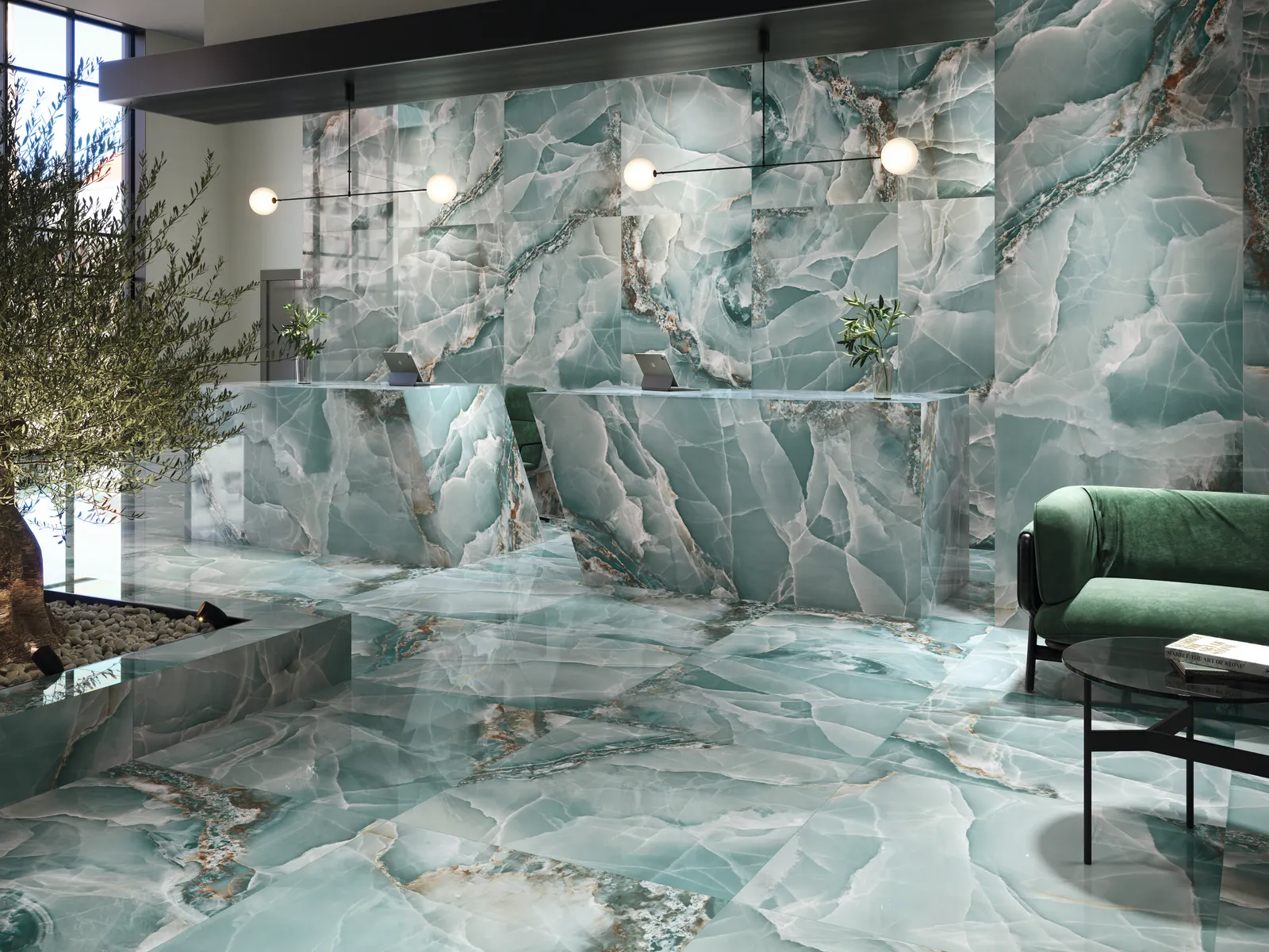 Onyx Turquoise polished 60x120 rett, foto 2 van 2