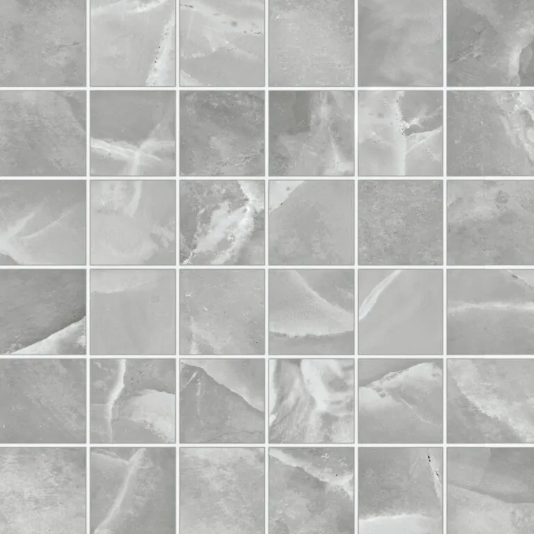 Onyx ek Grey mozaiek pulido 5x5 op net van 30x30