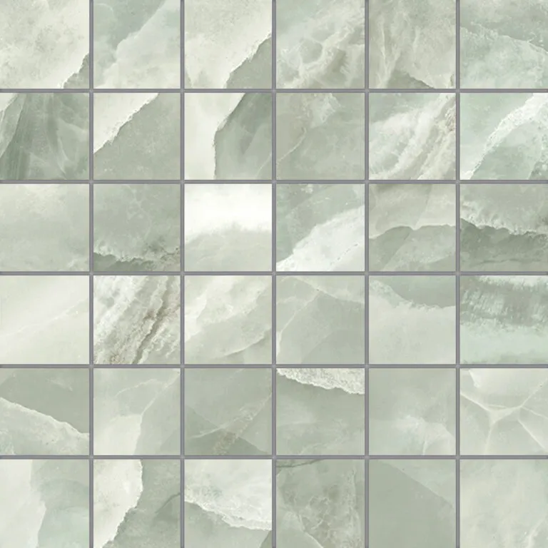 Onyx ek Jade mozaiek pulido 5x5 op net van 30x30