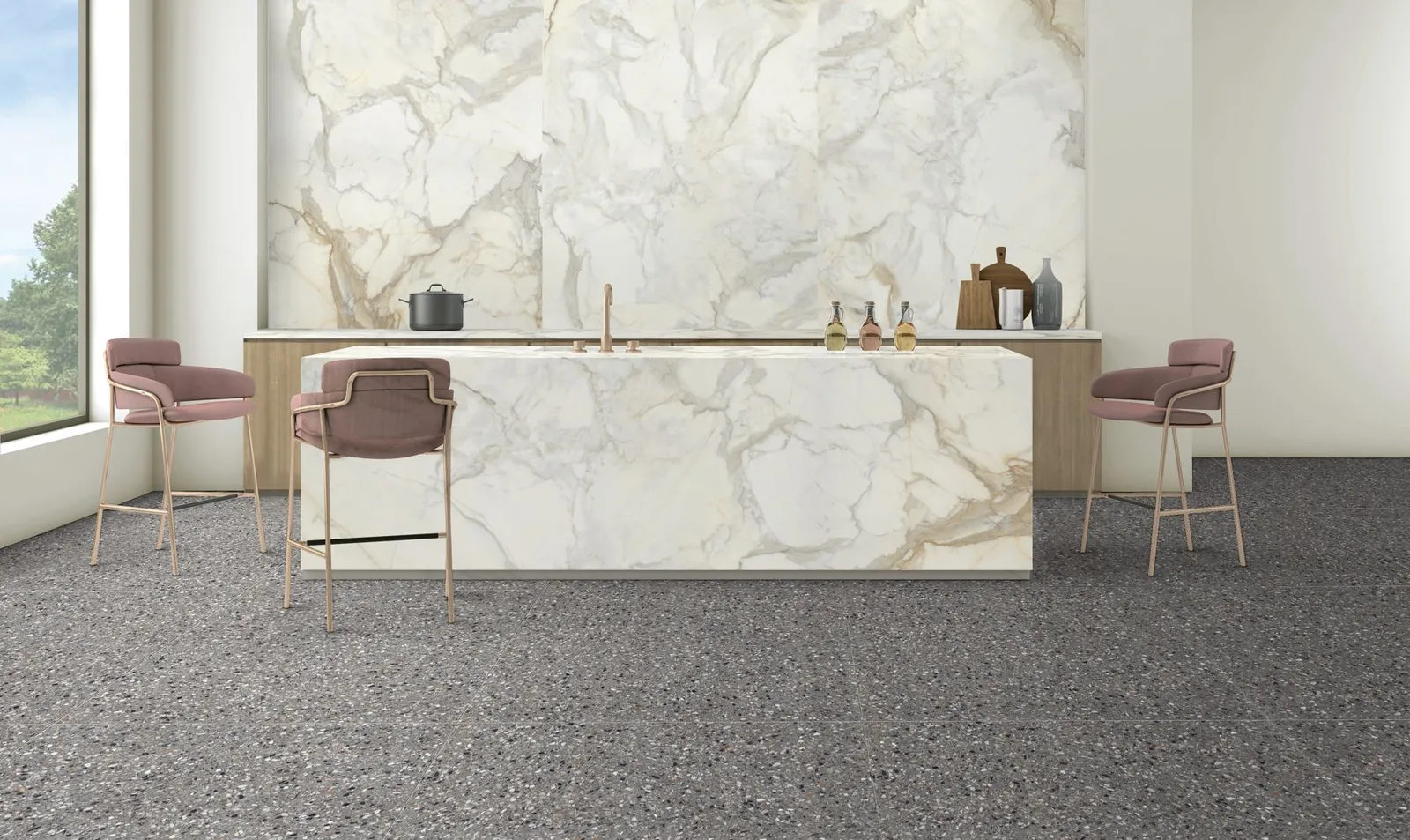 Medley terrazzo Antracite 60x60 rett, foto 2 van 2