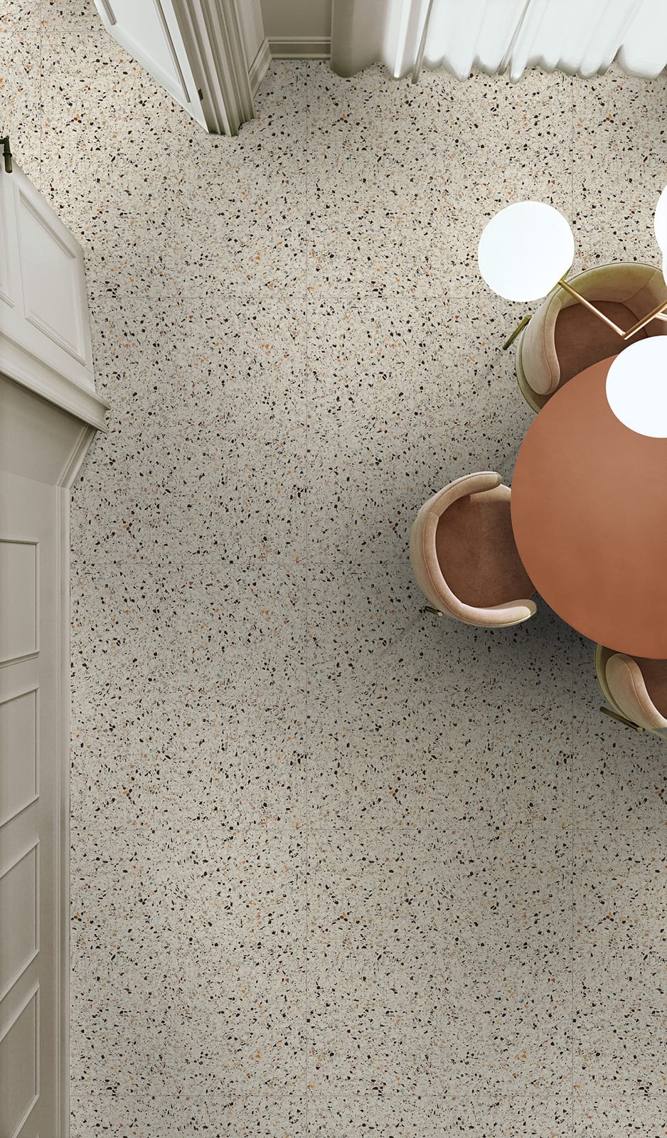 Medley terrazzo Cream 120x120 rett, foto 2 van 2