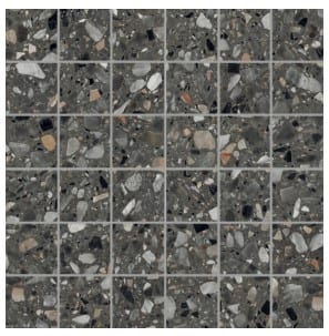 Medley terrazzo Antracite mozaiek 5x5 op net van 30x30