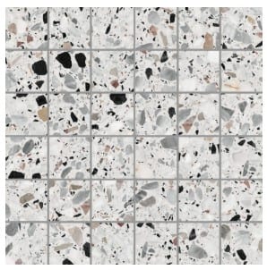 Medley terrazzo White mozaiek 5x5 op net van 30x30