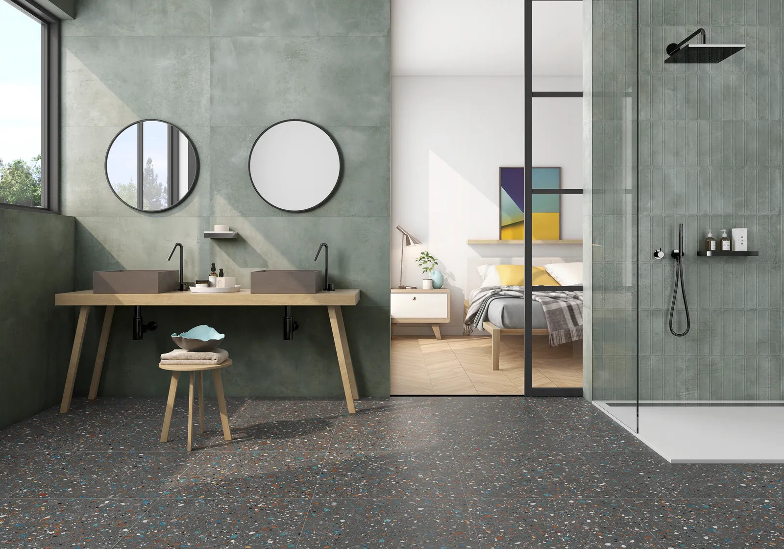 Beton Cire Bercy Salvia 60x120 rett, foto 2 van 3