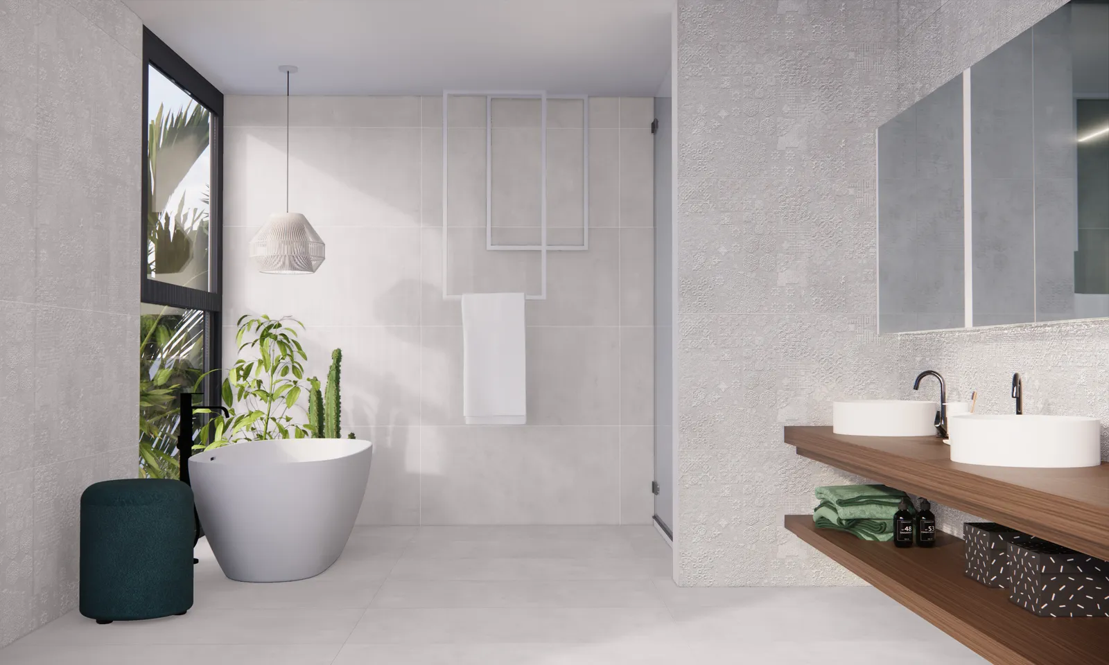 Beton Cire Bercy Bianco 60x120 rett, foto 4 van 5