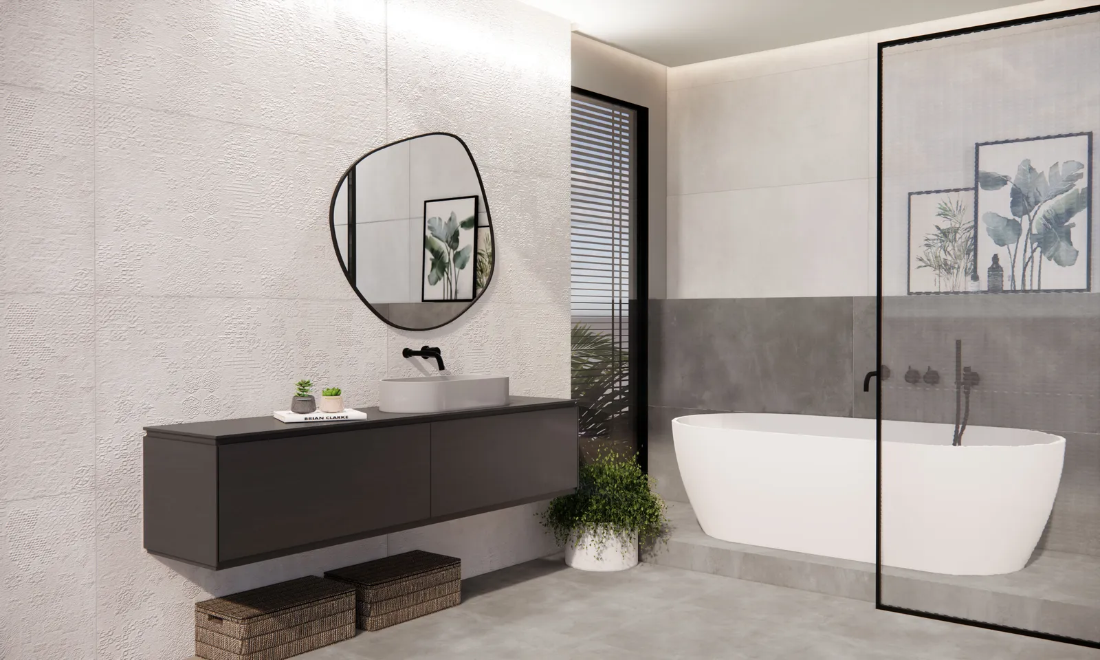 Beton Cire Bercy Bianco decor wandtegel 60x120 rett, foto 3 van 3
