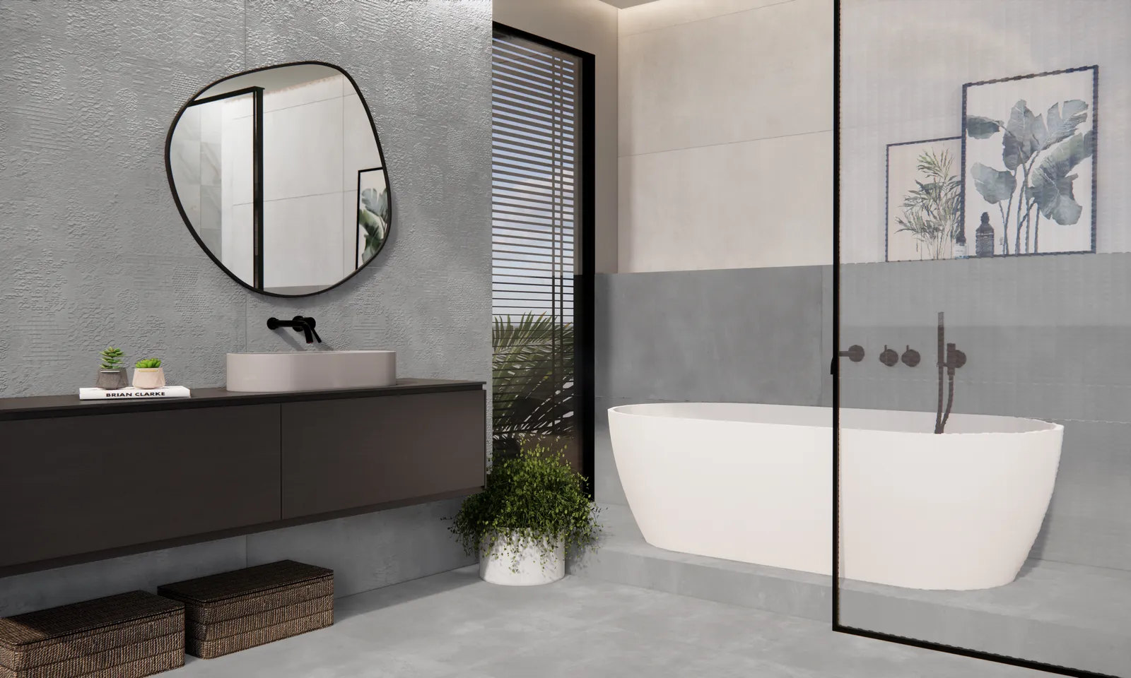 Beton Cire Bercy Grigio decor wandtegel 60x120 rett, foto 3 van 3