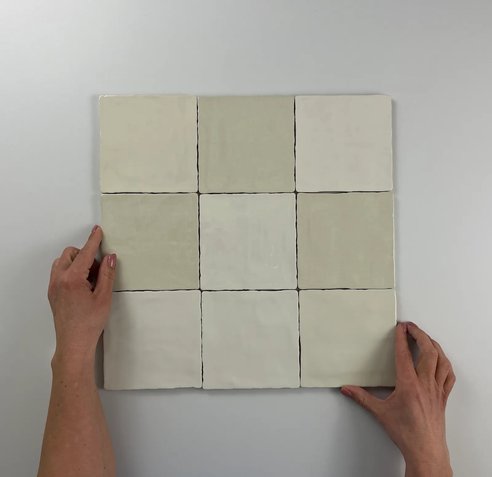 Moos Ivory glans handvorm 13x13