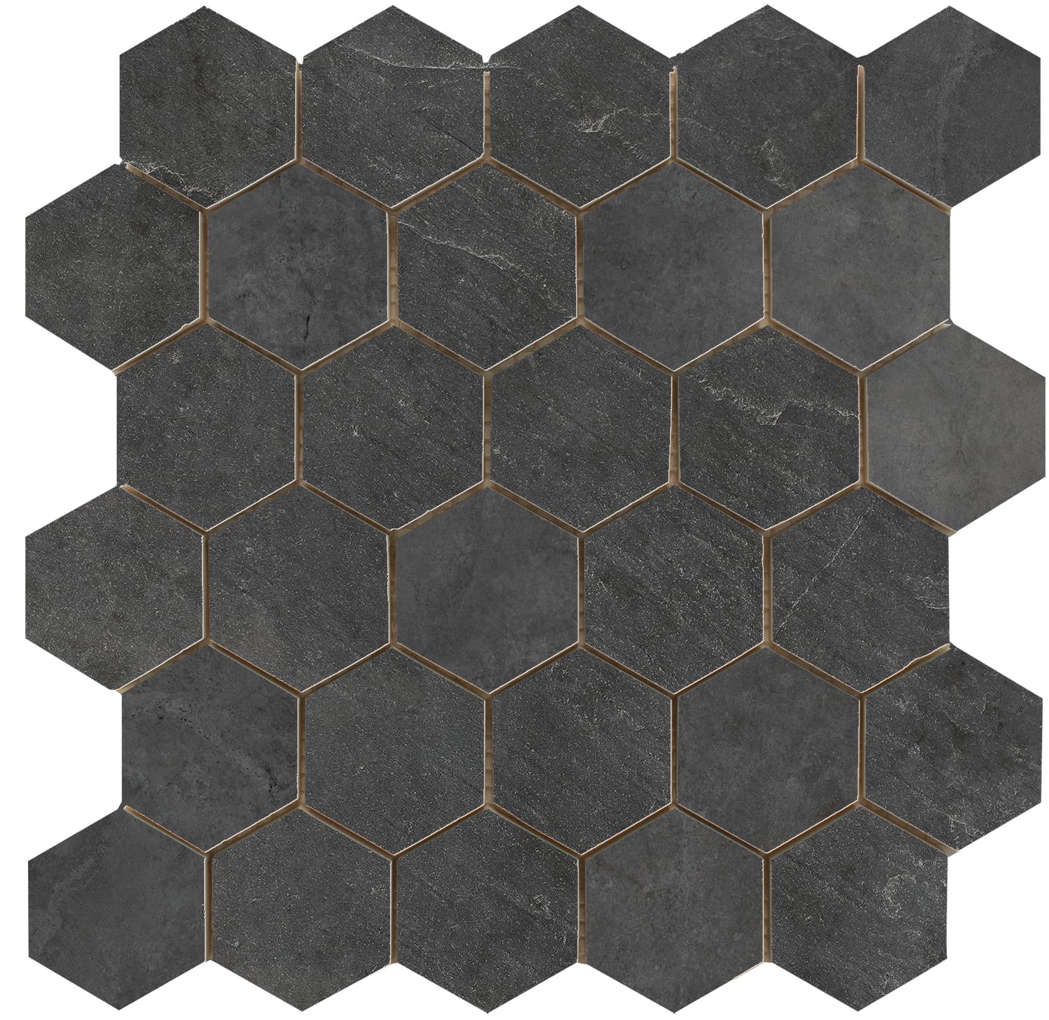 Statale Black hexagon mozaiek op net van 26,3x27,4