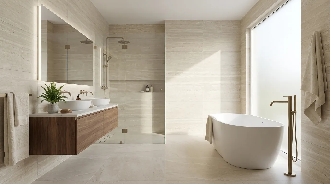 Venice Beige wandtegel 30x90 rett, foto 2 van 2