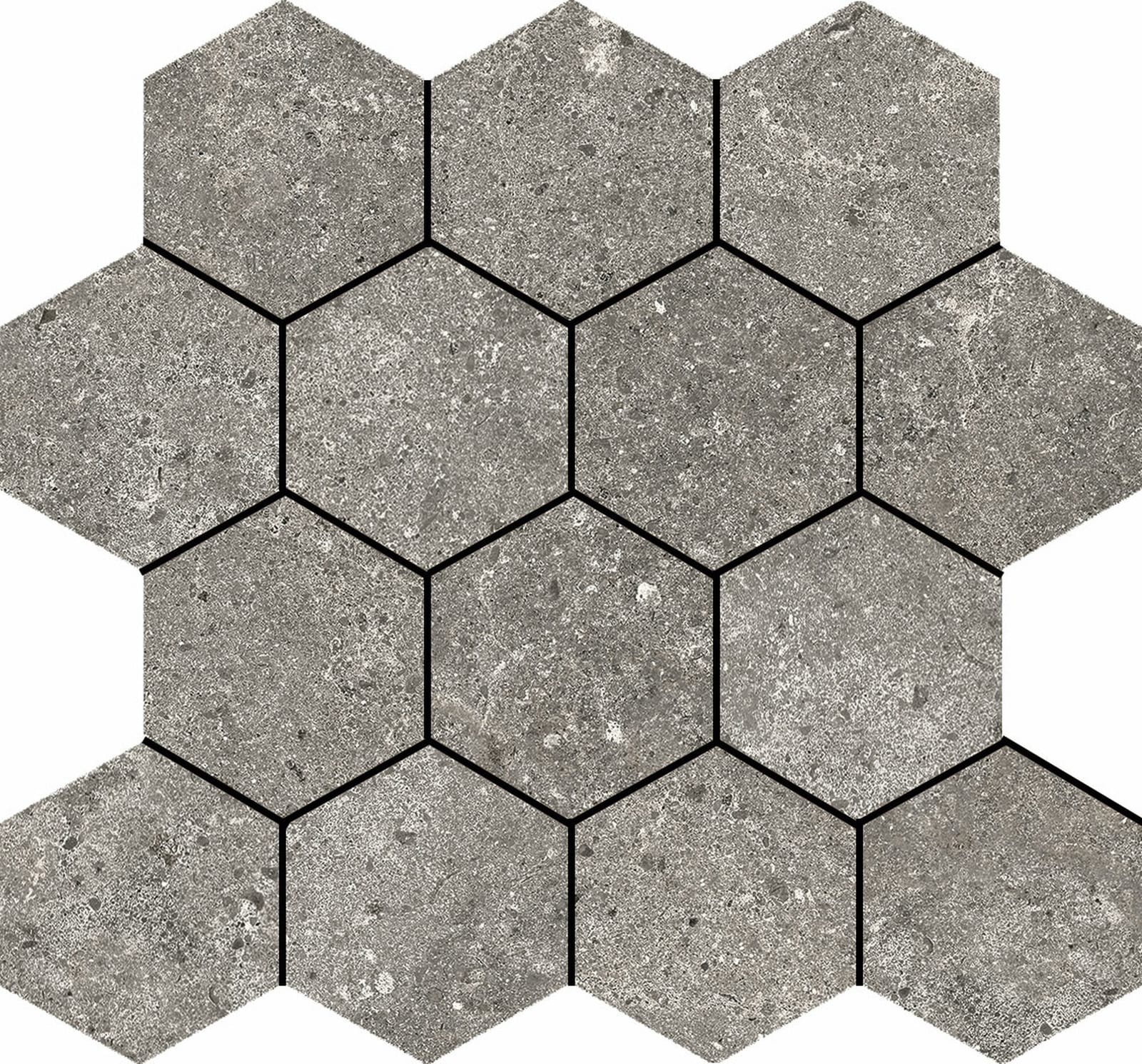 Stoneland Grey mozaiek hexagon op net van 29x27cm