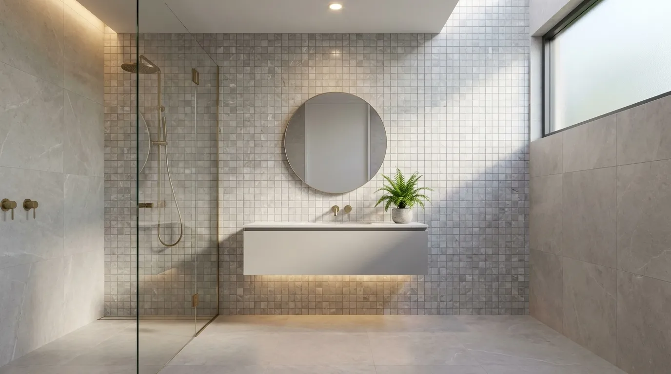 Luxury mozaiek White gepolijst 5x5 op net van 30x30, foto 2 van 2