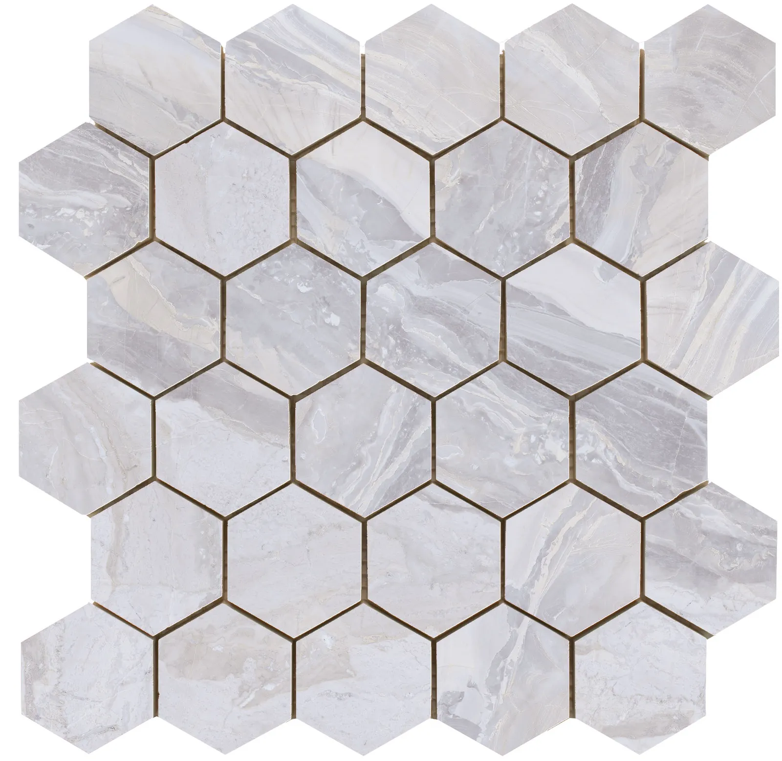 Luxury hexagon mozaiek White gepolijst 26,3x27,4