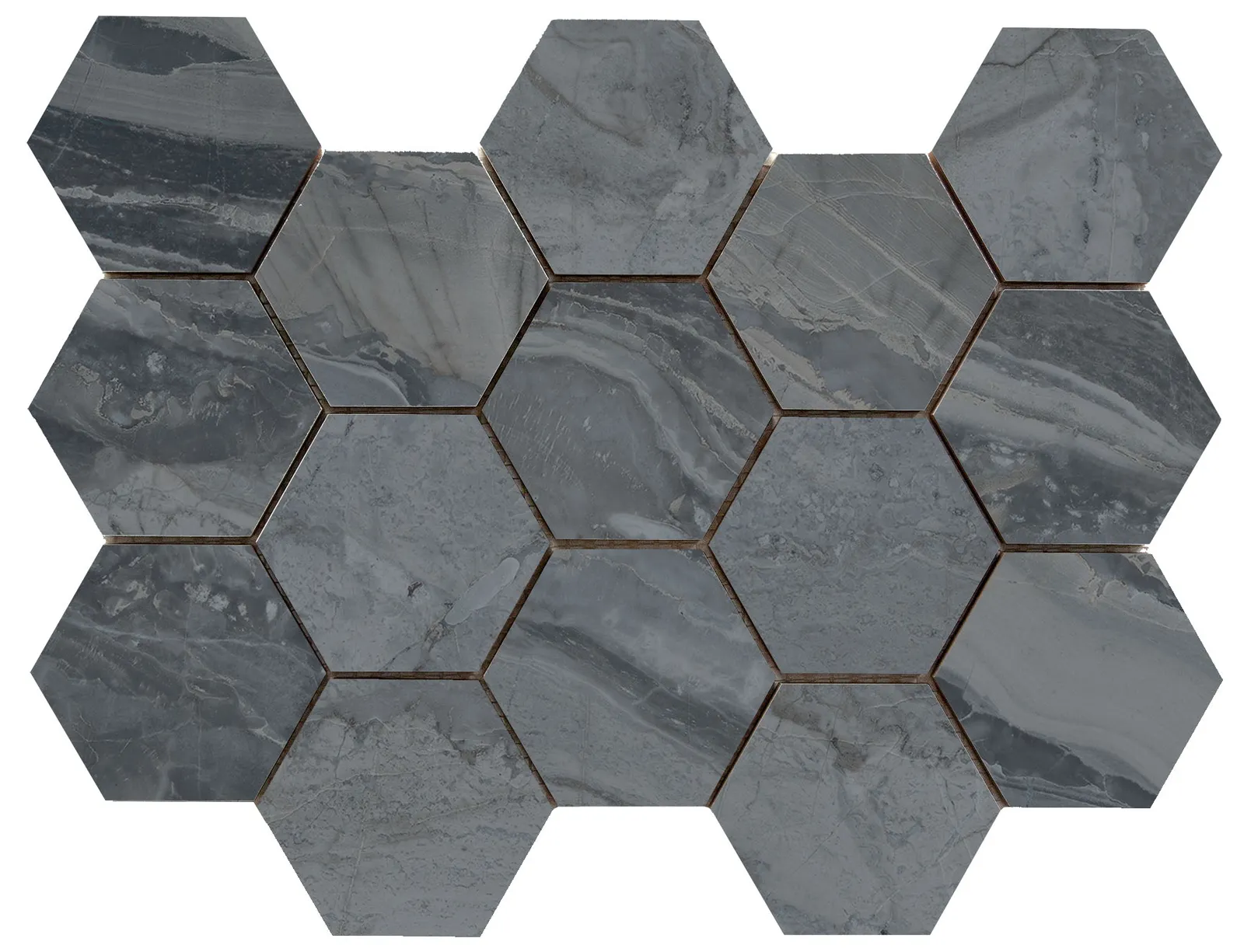Luxury hexagon mozaiek Ample Dark gepolijst 32,5x22,5