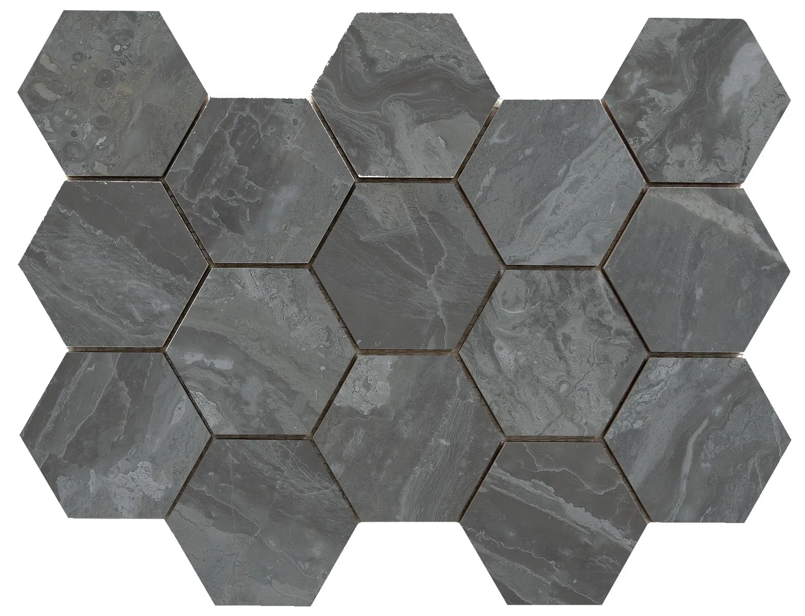 Luxury hexagon mozaiek Ample Dark gepolijst 32,5x22,5, foto 2 van 2