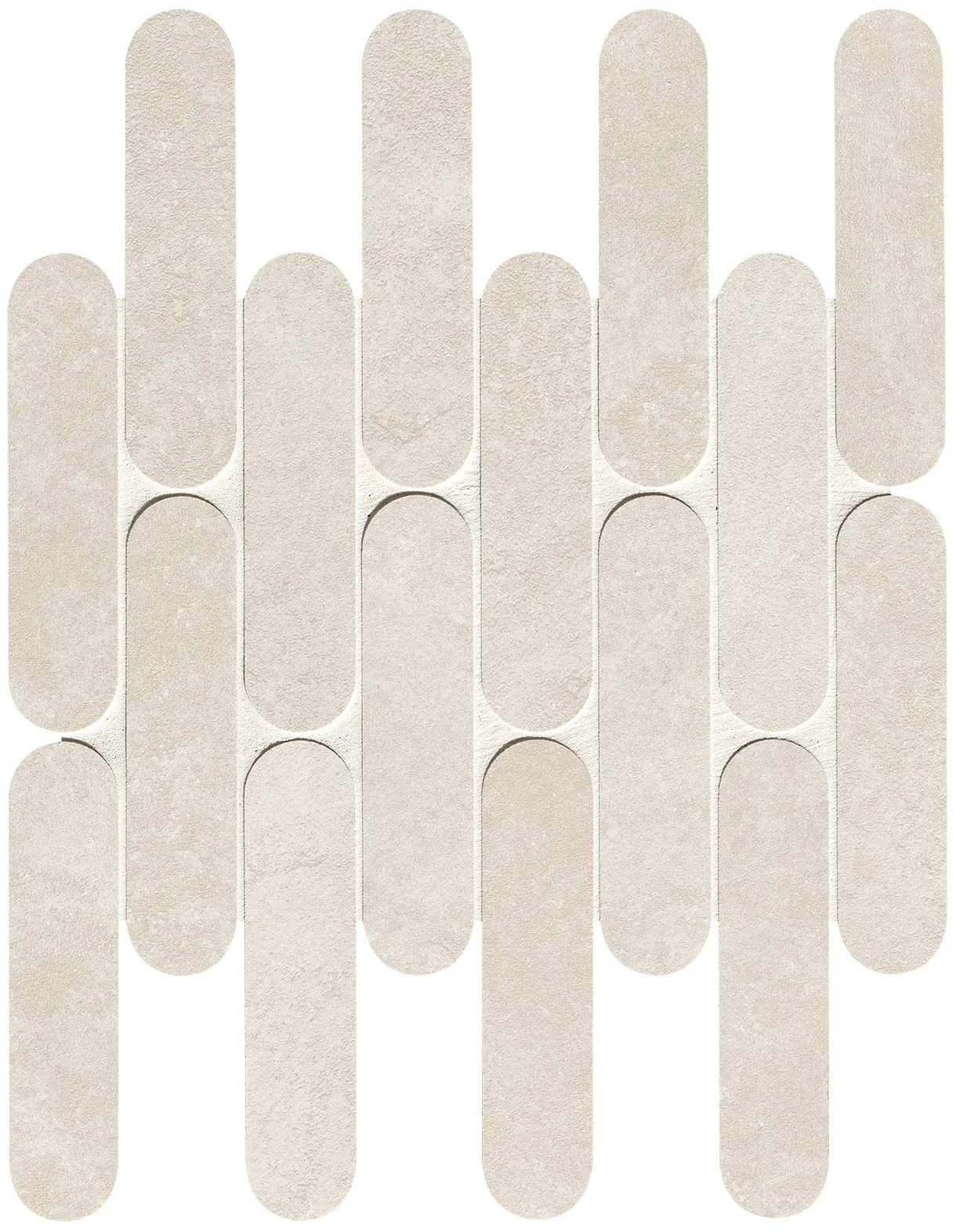 Nobu White curve mosaico 3,5x14,5 op net van 29x29,5