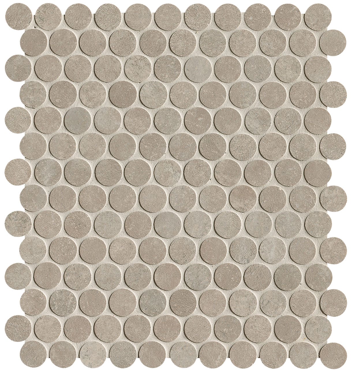 Nobu Grey round mosaico 2,2cm rond op net van 29x32,5