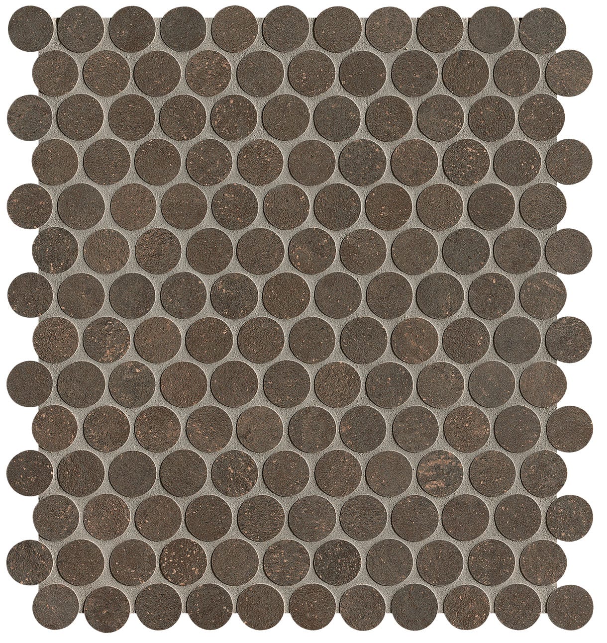 Nobu Cocoa round mosaico 2,2cm rond op net van 29x32,5