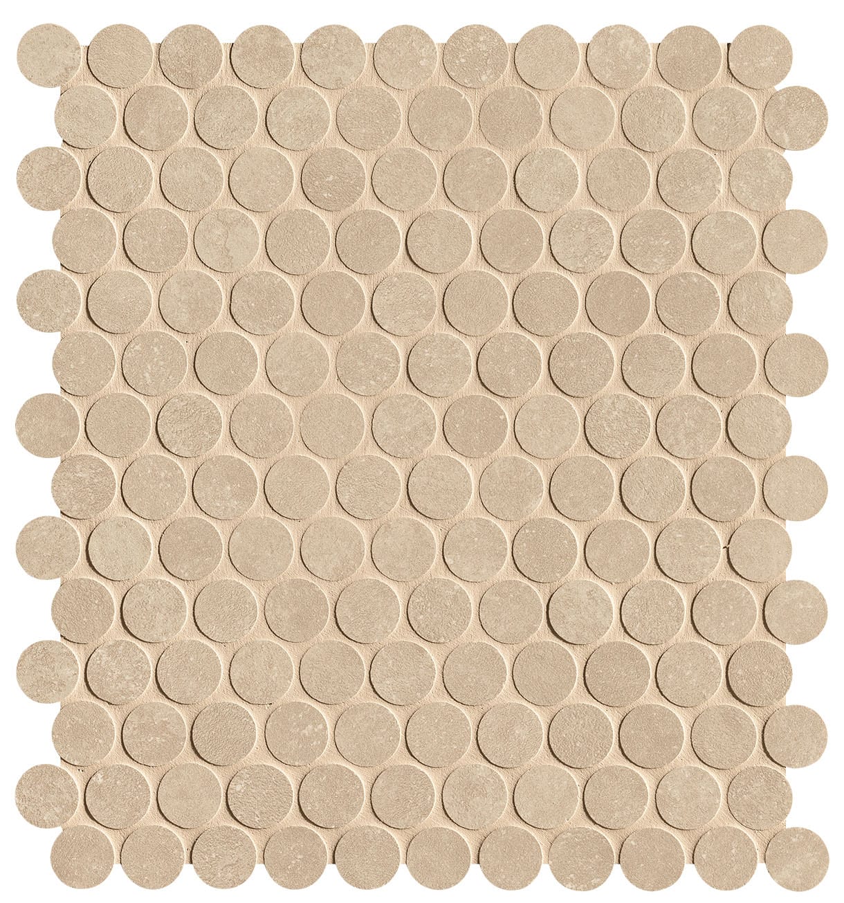 Nobu Beige round mosaico 2,2cm rond op net van 29x32,5