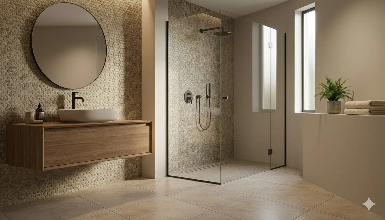 Nobu Slate round mosaico 2,2cm rond op net van 29x32,5, foto 2 van 2