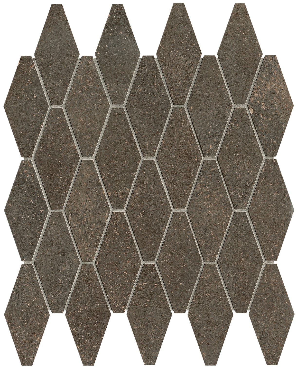 Nobu Cocoa rombi mosaico 5x11,5 rond op net van 31x35,5