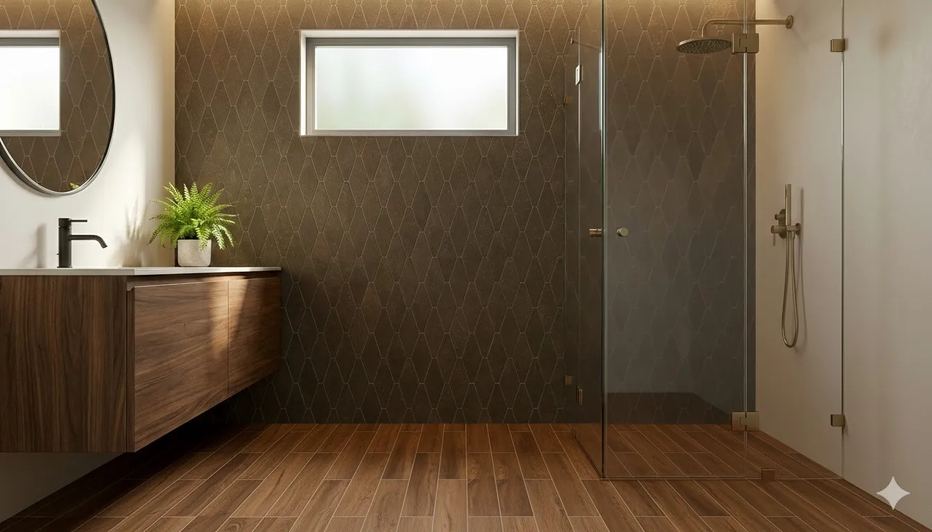 Nobu Cocoa rombi mosaico 5x11,5 rond op net van 31x35,5, foto 2 van 2