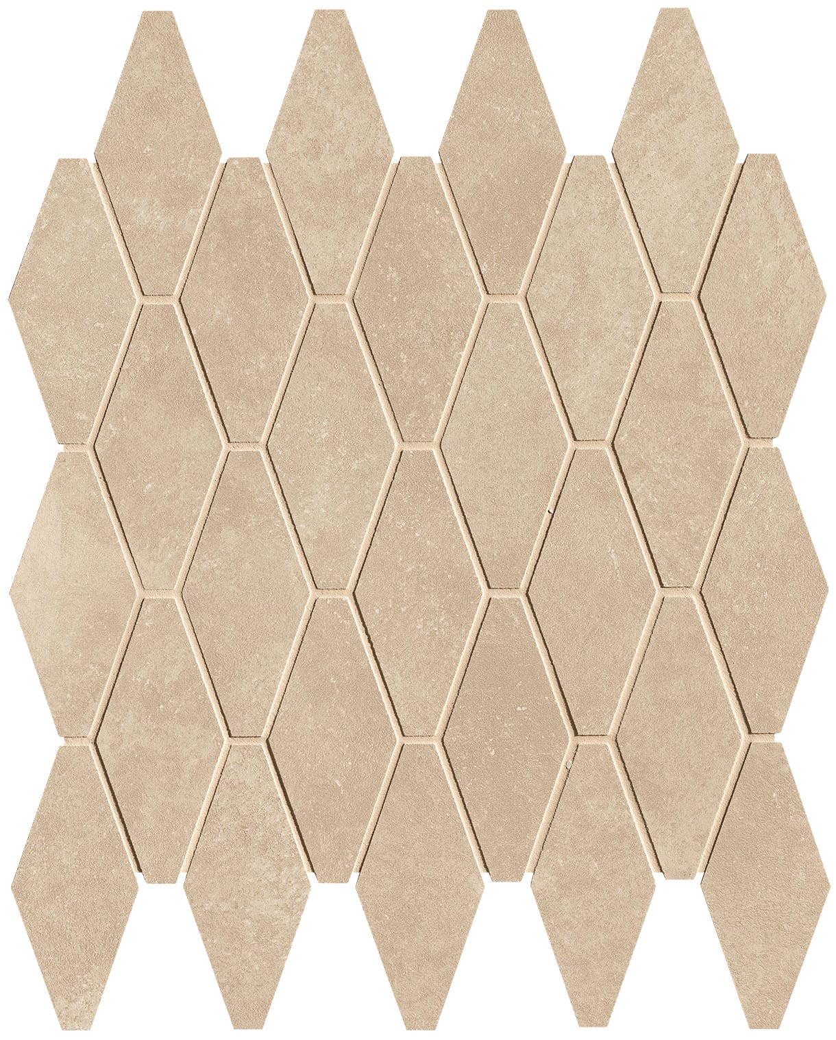 Nobu Beige rombi mosaico 5x11,5 rond op net van 31x35,5