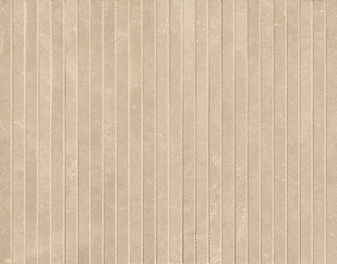 Nobu Beige tratti mosaico 1x24 rond op net van 24x30,5