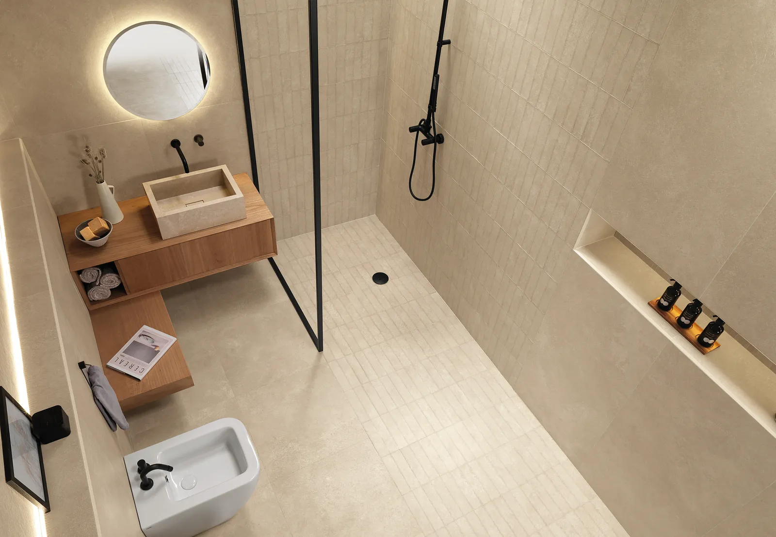 Nobu Beige wandtegel 25x75 rett, foto 3 van 3