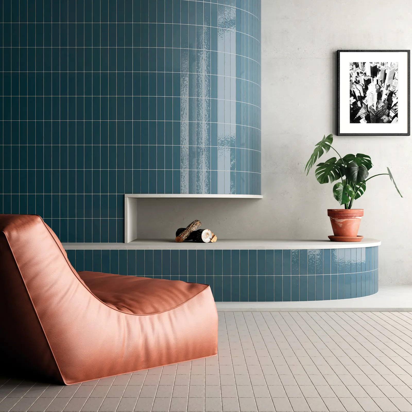 Kalma Deep Blue 6x18,6 glans, foto 6 van 6