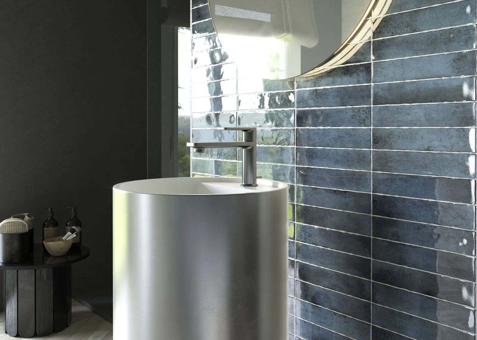 Kalon Blue wandtegel 5x25 glans, foto 4 van 4