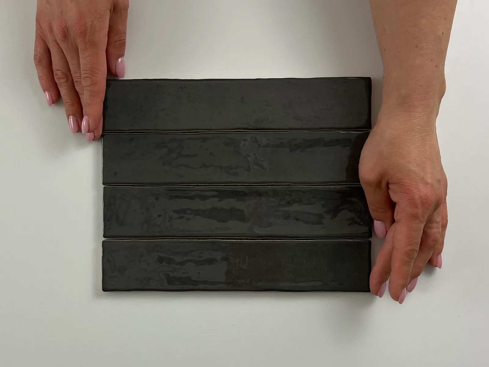 Sample Kalon Anthracite wandtegel 5x25 glans (sample tegel)