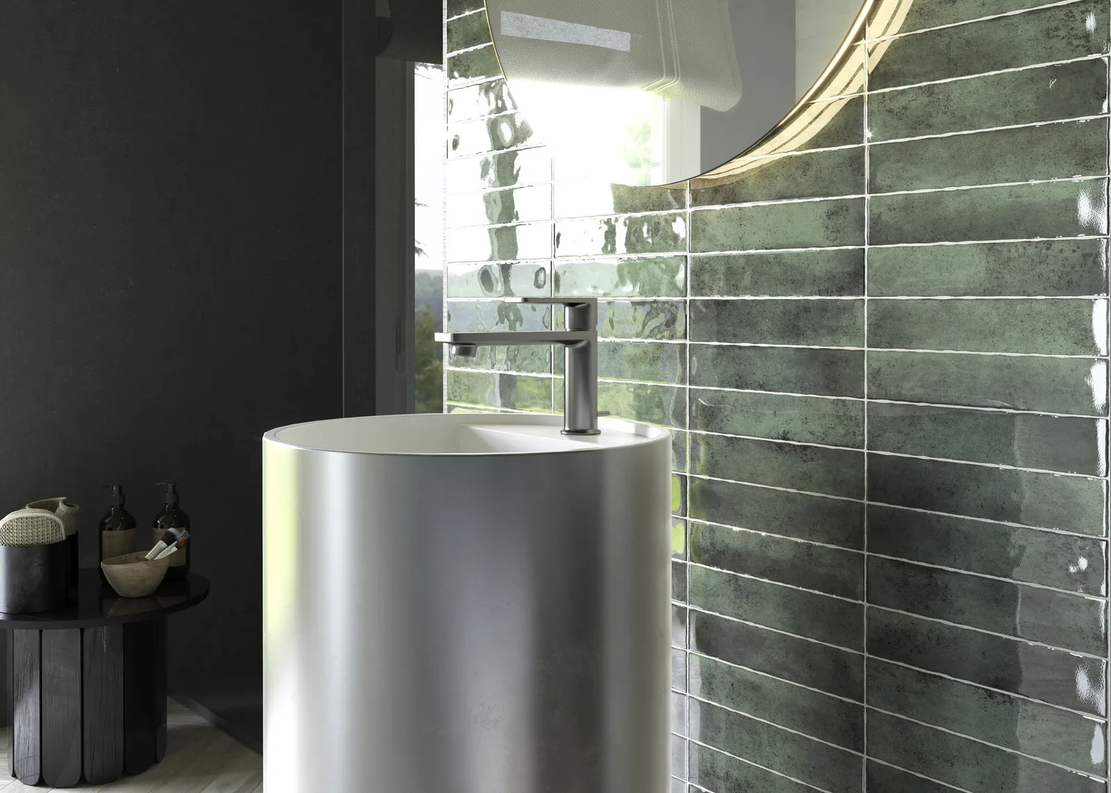 Kalon Green wandtegel 5x25 glans, foto 4 van 4