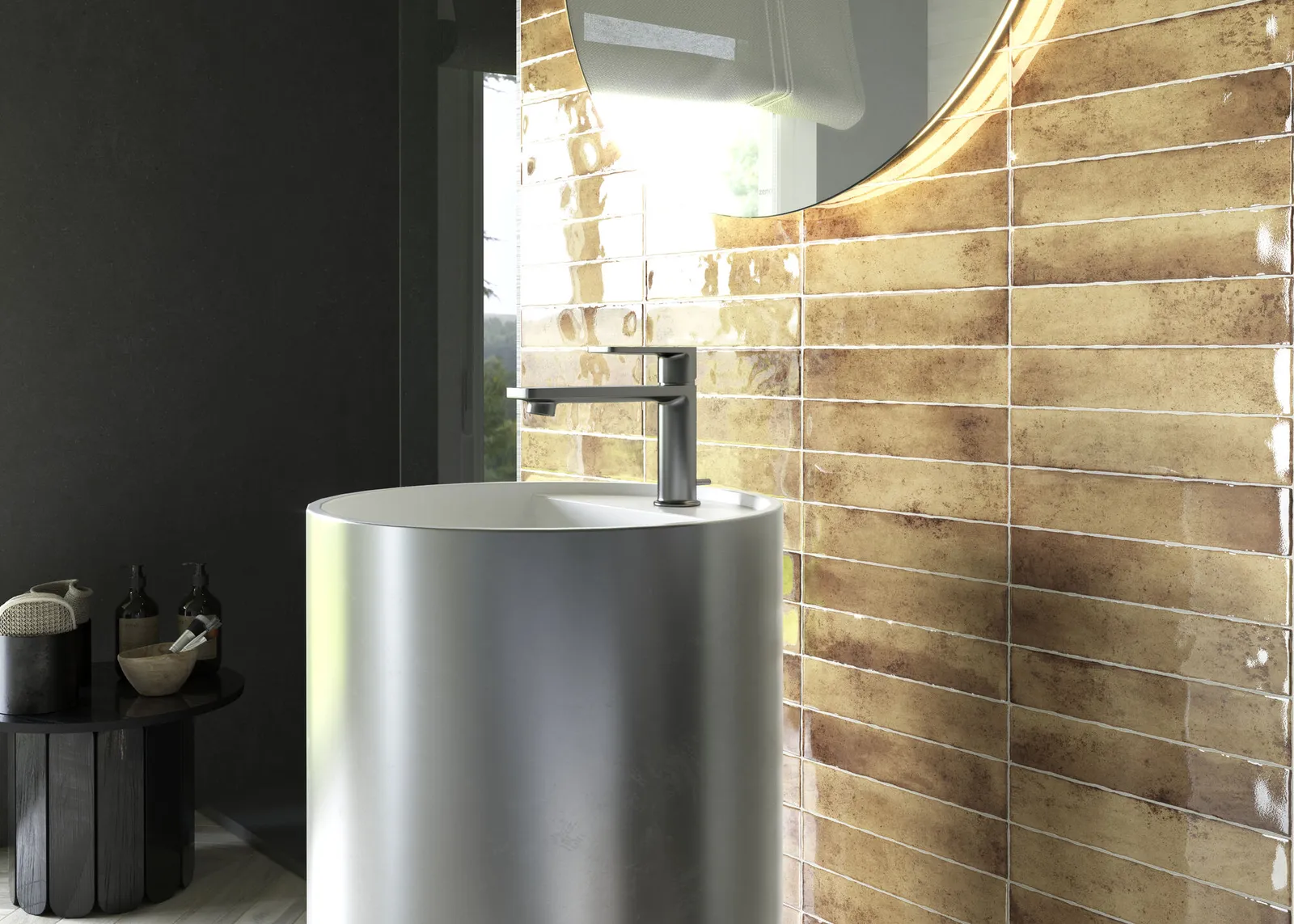 Kalon Terracotta wandtegel 5x25 glans, foto 4 van 4
