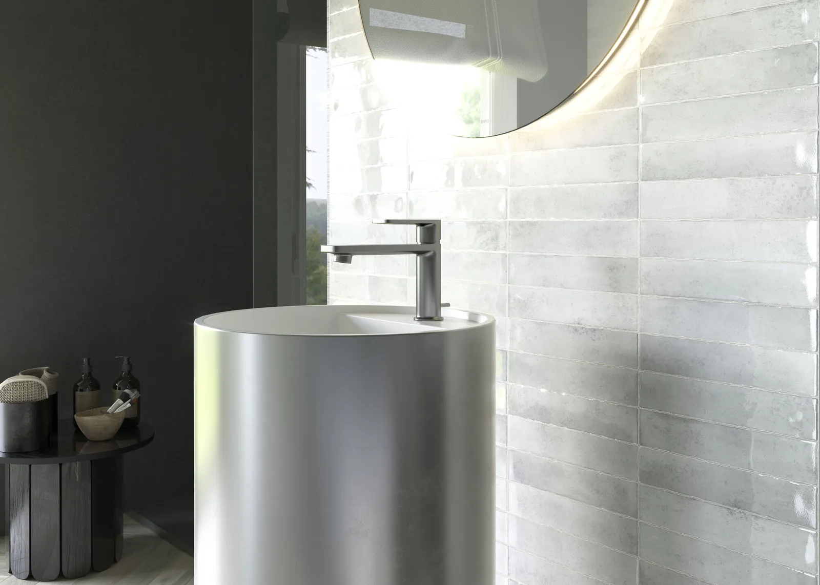 Kalon White wandtegel 5x25 glans, foto 4 van 4