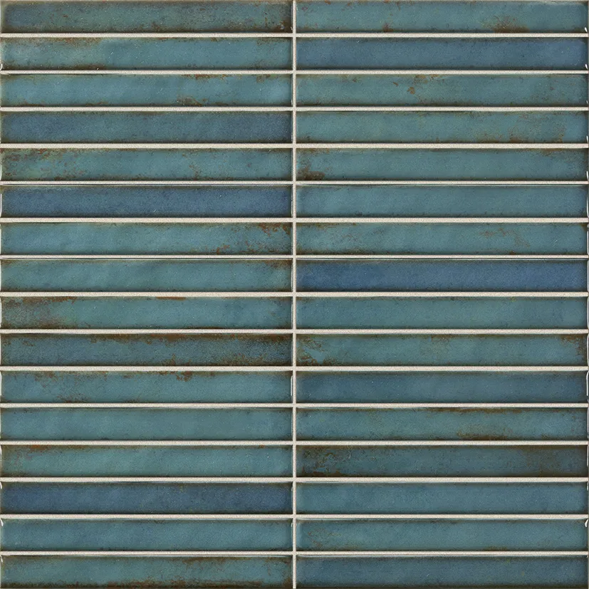 Pencil Raku Turquoise mozaiektegel 35x35cm