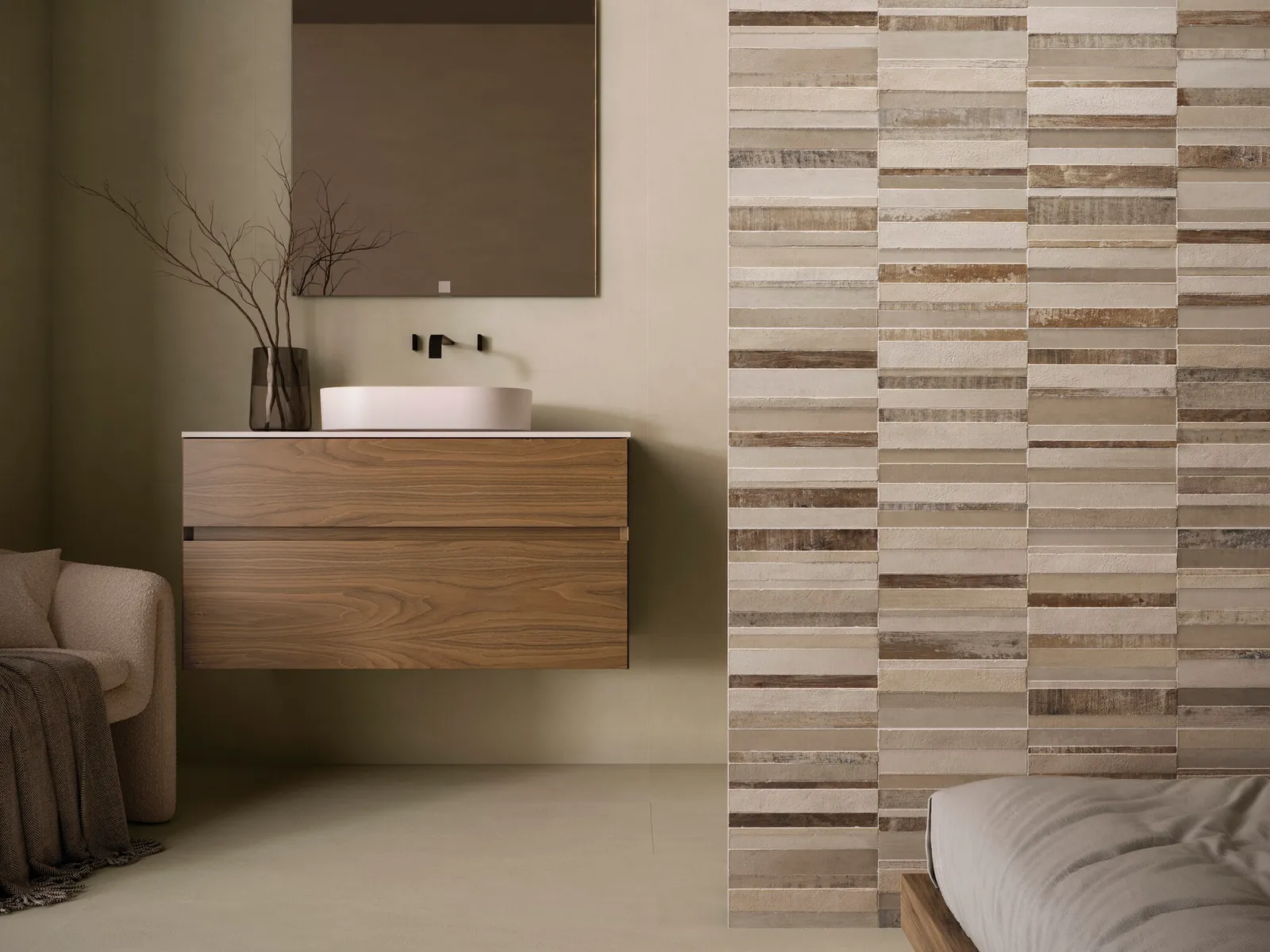 Origin Cream wandtegel 40x120 rett, foto 2 van 3