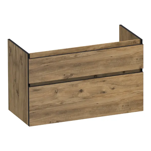 BRAUER Delight Edge onderkast 100 met 2 softclose lades greeploos en 1 sifon uitsparing
