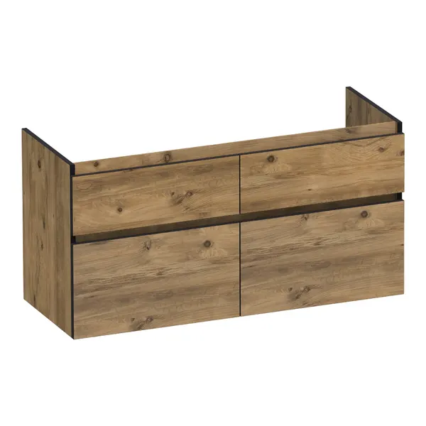 BRAUER Delight Edge onderkast 120 met 4 softclose lades greeploos en 2 sifon uitsparingen