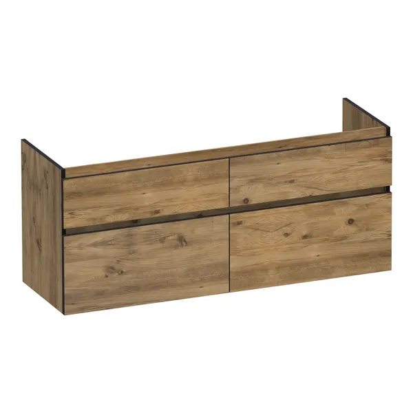 BRAUER Delight Edge onderkast 140 met 4 softclose lades greeploos en 2 sifon uitsparingen