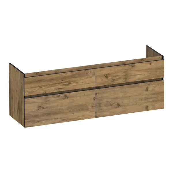 BRAUER Delight Edge onderkast 160 met 4 softclose lades greeploos en 2 sifon uitsparingen