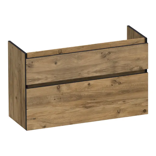BRAUER Delight Edge onderkast ondiep 100 met 2 softclose lades greeploos en 1 sifon uitsparing
